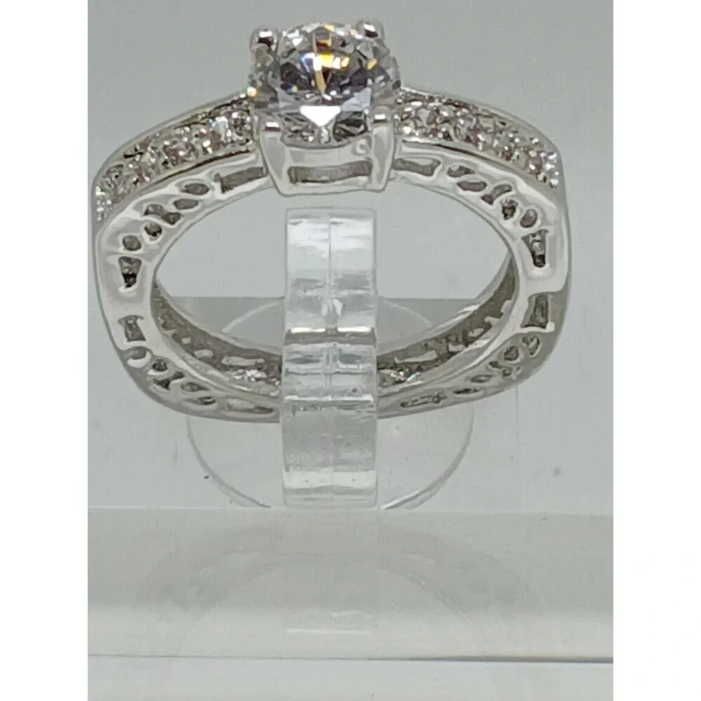 2 CT Unique Vintage Gold Plated Round Brilliant Sim Diamond CZ Engagement Ring 8 - Picture 4 of 10